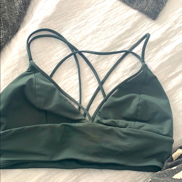 lululemon athletica Tops - Lulu lemon long line strappy bra in green
